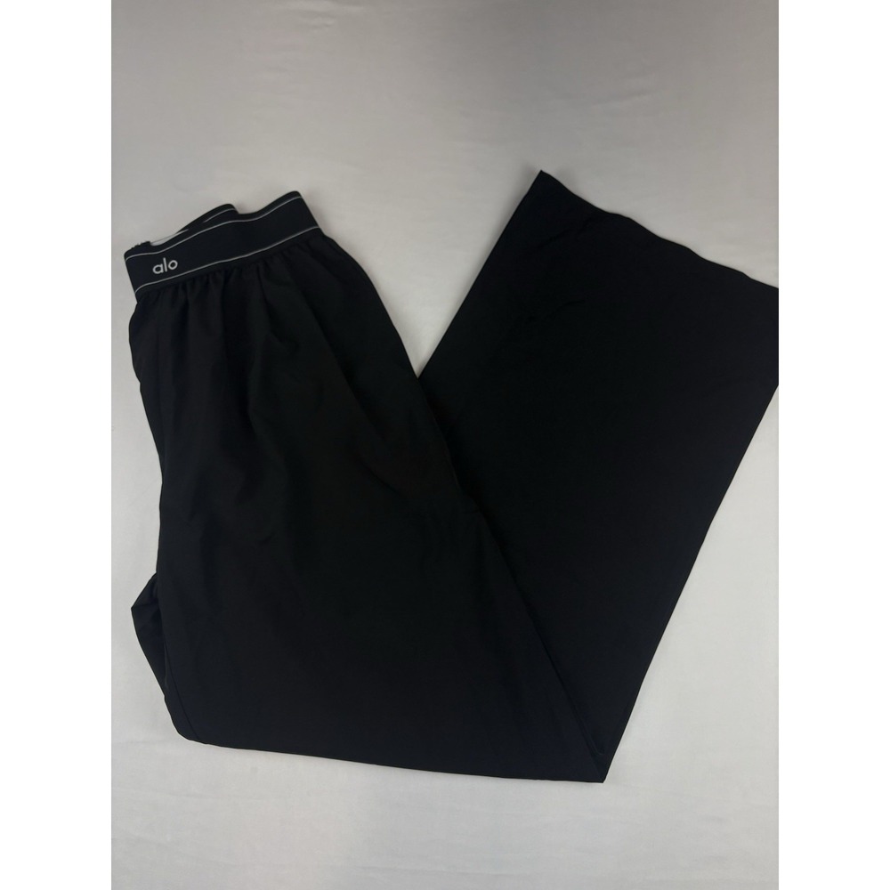 ALO Yoga Suit Up Black Wide-Leg Pants